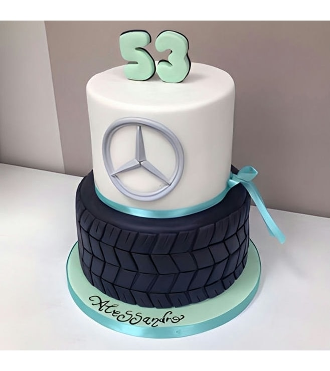 Tiered Mercedes Emblem Cake