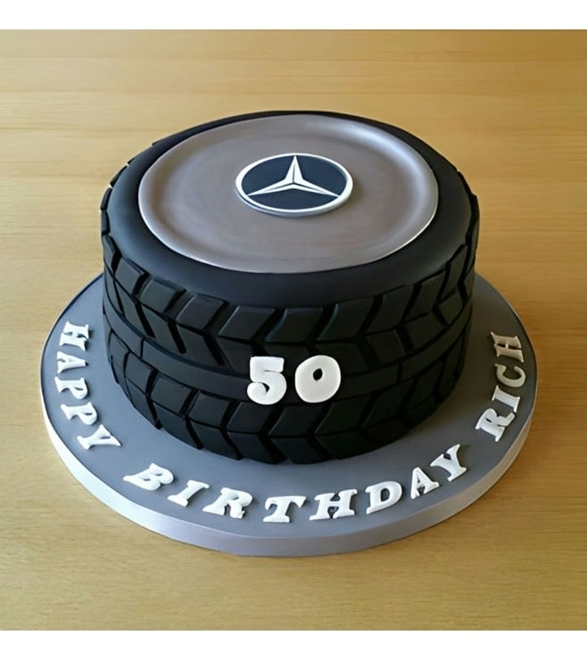 Mercedes Tire Stack cake, Car Cakes