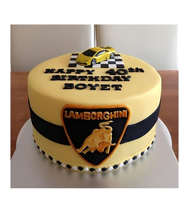 Lambo Racer Birthday Cake, Car Cakes