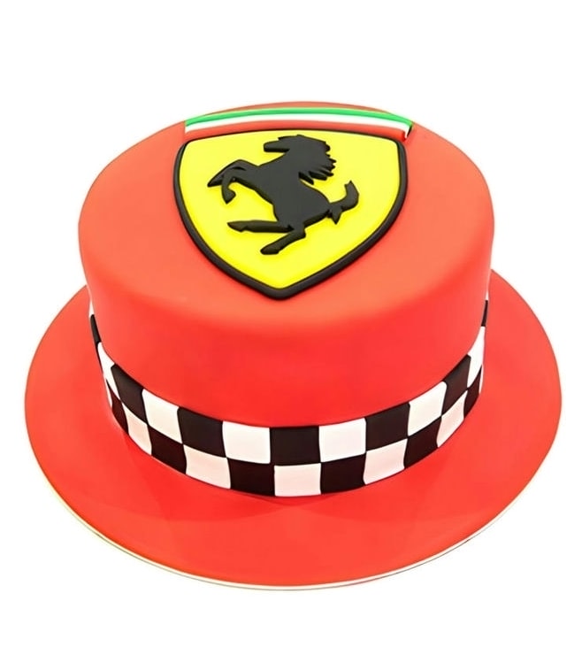 Finish Line Ferrari Cake, Car Cakes