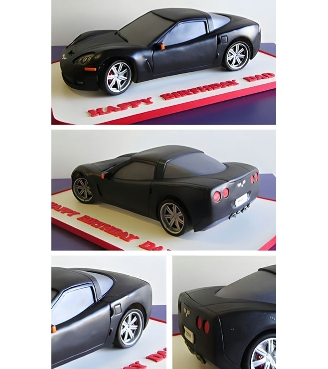 Jet Black Sports Car Cake, Car Cakes