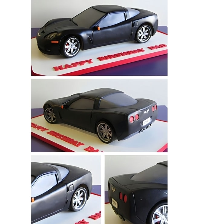 Jet Black Sports Car Cake