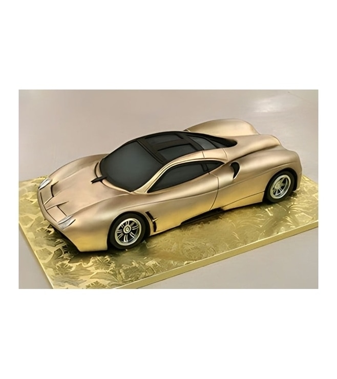 Metallic Gold Sports Car Cake, Car Cakes