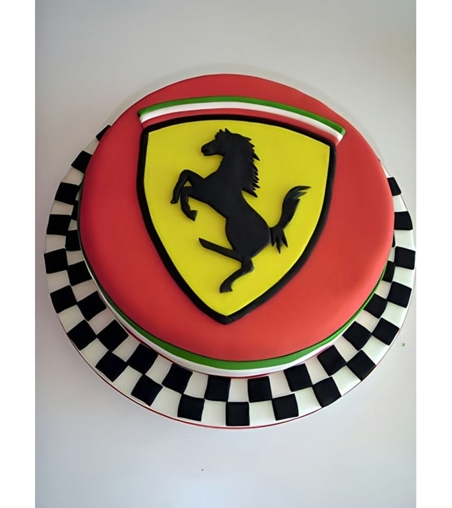 Round Track Ferrari Cake, Car Cakes