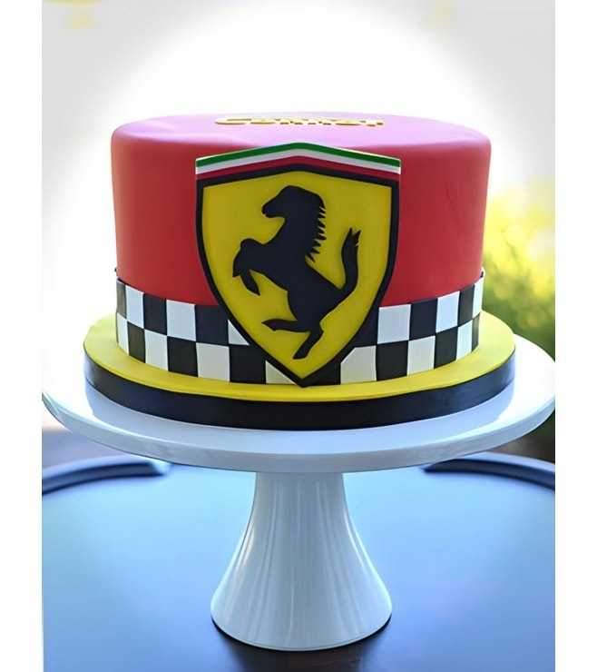 Raised Racing Ferrari Cake, Car Cakes