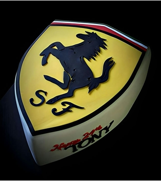 Classic Ferrari Emblem Cake, Car Cakes