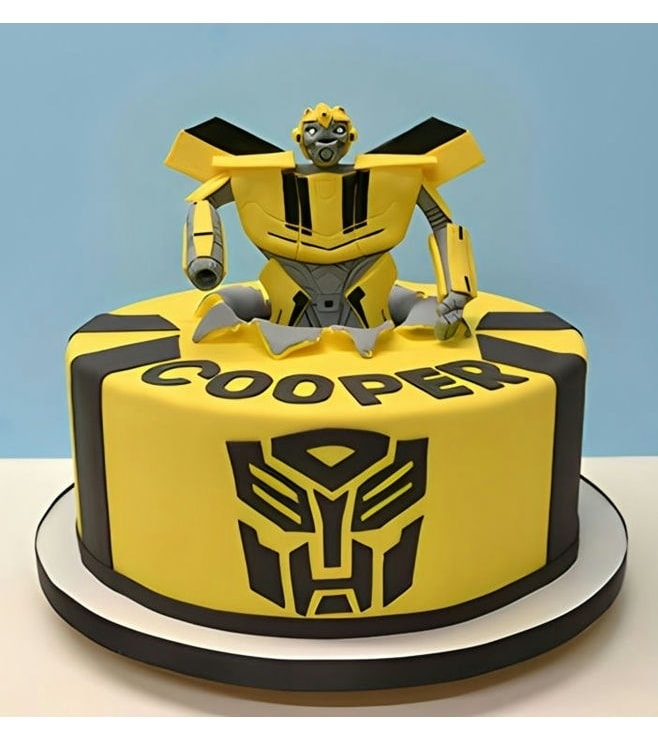 Buzzing Bumble Bee Transformers Birthday Cake, Car Cakes
