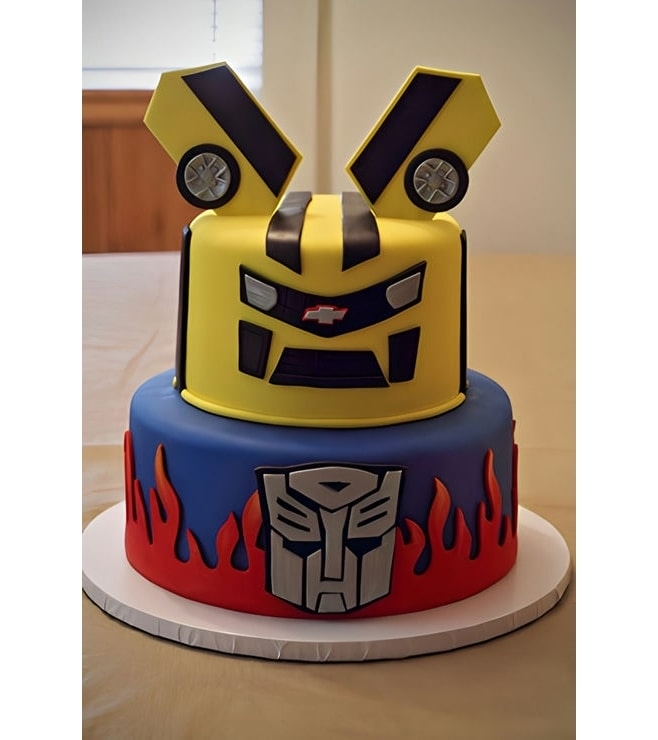 Transformers Tiered Birthday Cake, Car Cakes