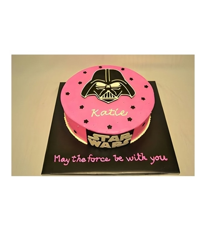 Polka Pink Darth Vader  Birthday Cake, Star Wars Cakes