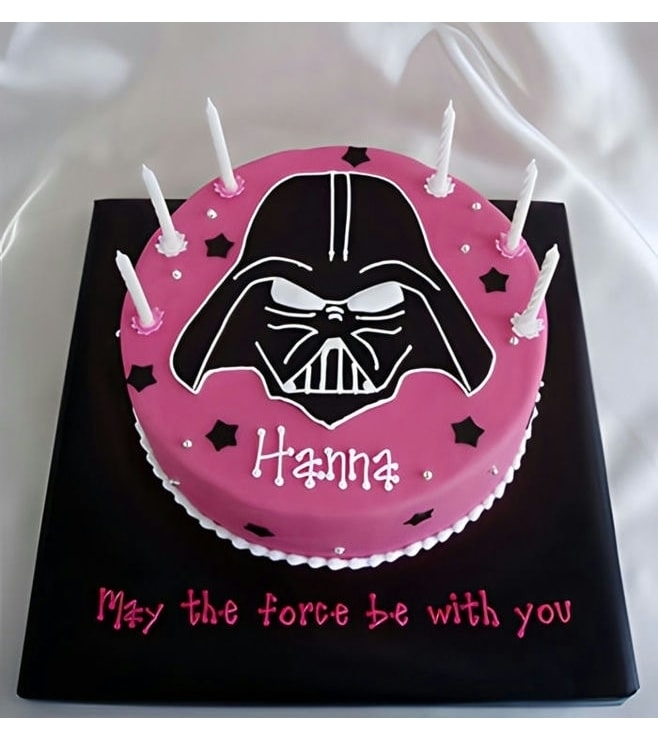 Vader in Pink Star Wars Birthday Cake, Boy