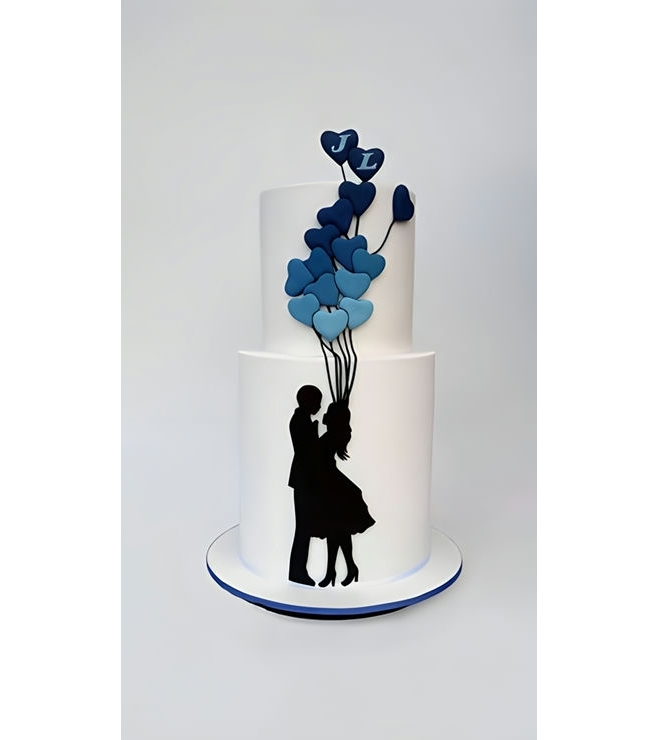 Floating Hearts Cake, Engagement Cakes