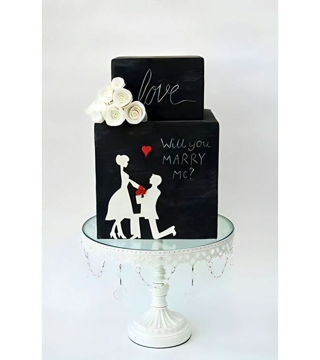 Will You Be Mine Silhouette Cake, Engagement Cakes