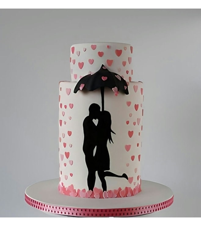 Raining Hearts Cake