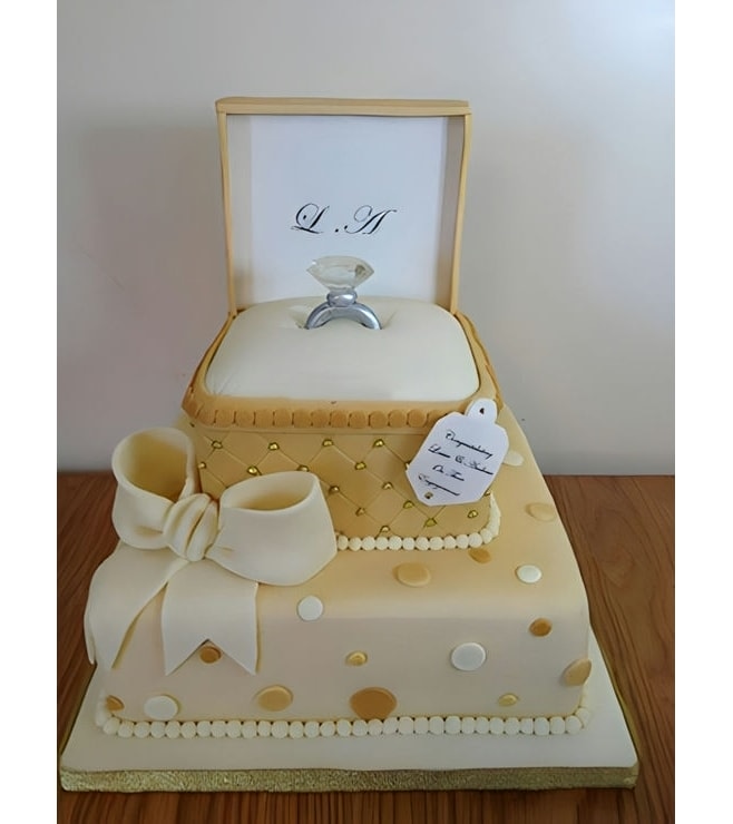Ornate Ringbox Cake, Engagement Cakes