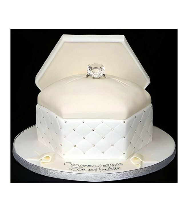 Flowing White Ringbox Cake