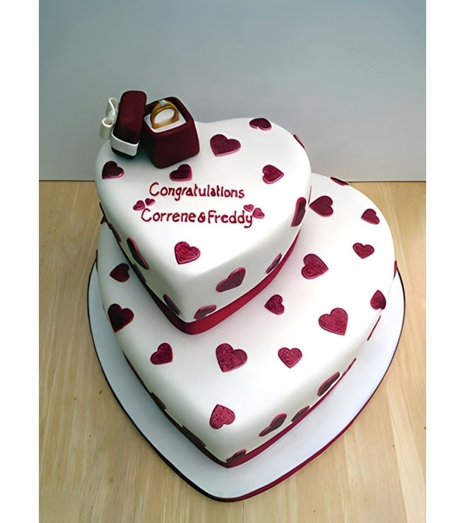 Tiered Hearts Cake, Engagement Cakes