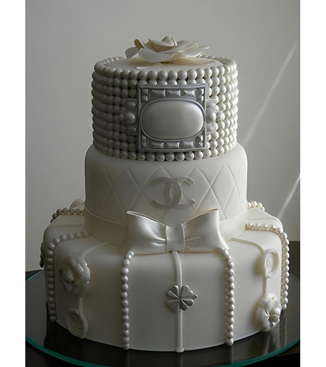 Chanel Tiered Bridal Shower Cake