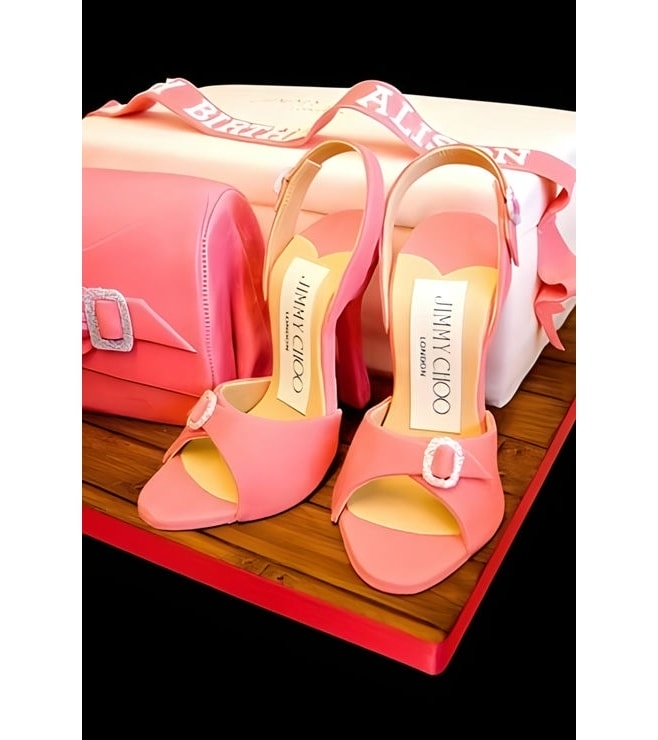 Choo Pink Heels Bridal Shower Cake