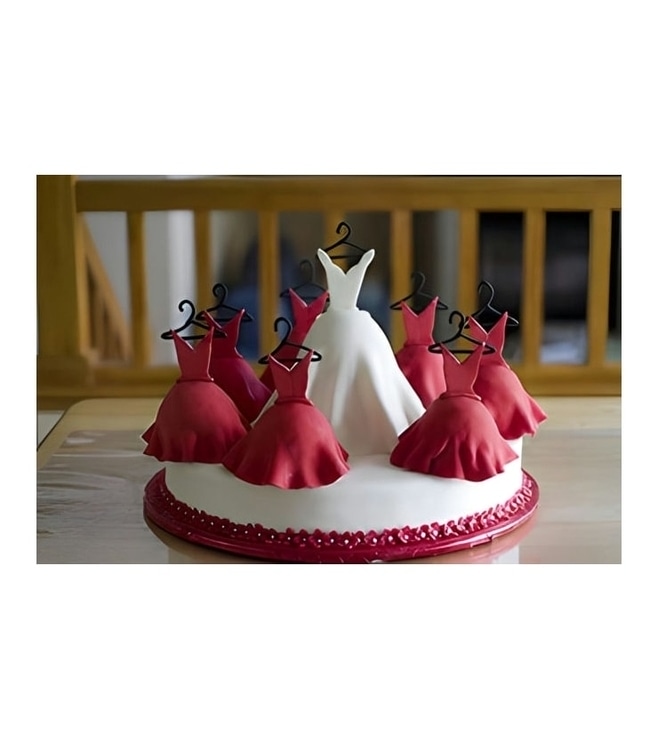 Ladies in Red Bridal Shower Cake, Bridal Shower Cakes