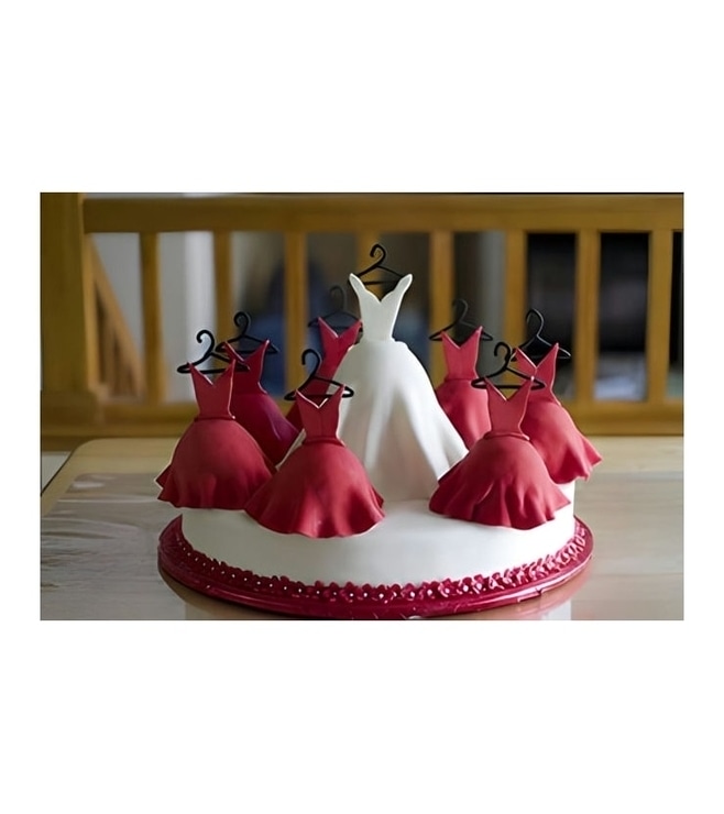 Ladies in Red Bridal Shower Cake