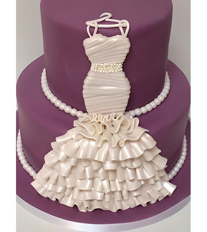 Laveder Drape Bridal Shower Cake