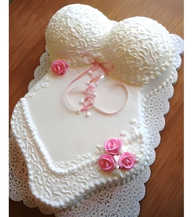 Rosy Corsette Cake, Bridal Shower Cakes