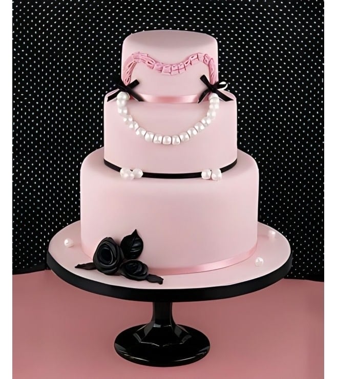 Classy Pink Tier Bridal Shower Cake