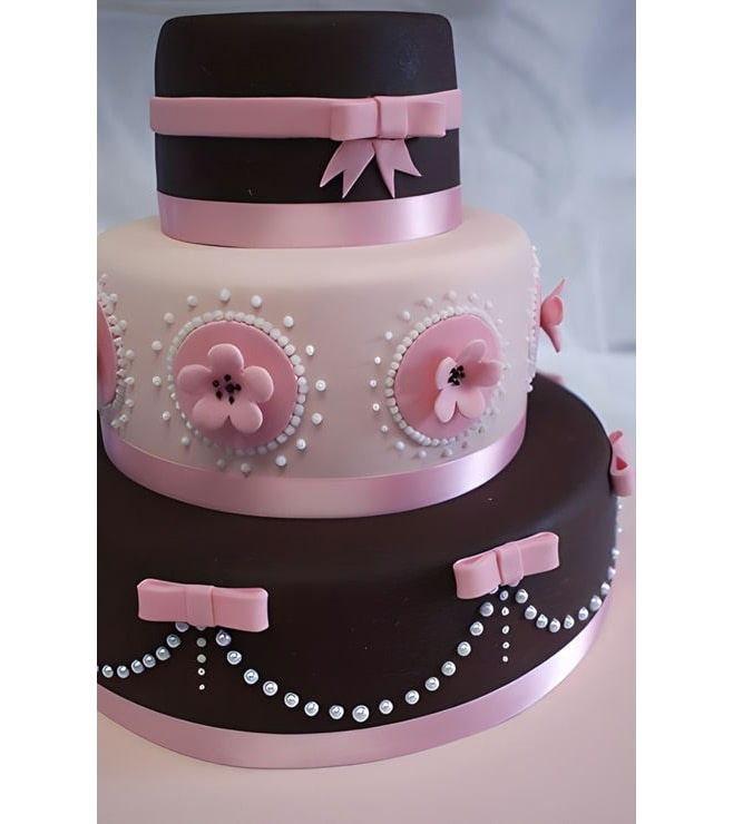 Minimalist Pink Bridal Shower Cake