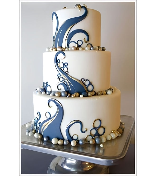 Abstract Waves Bridal Shower Cake, Bridal Shower Cakes