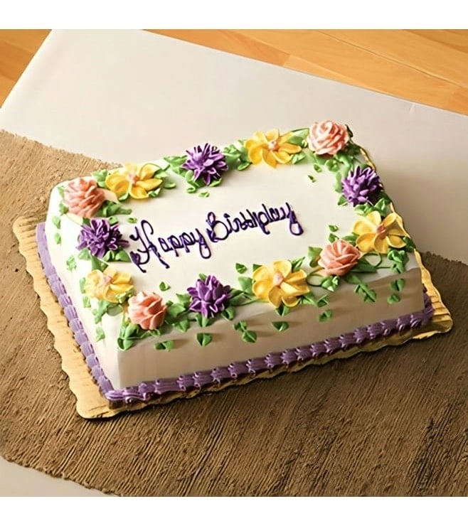 Wildflower Wreath Birthday Cake