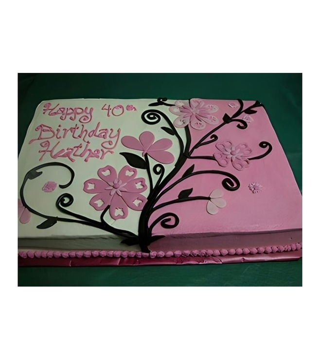 Pretty in Pink Nature Birthday Cake