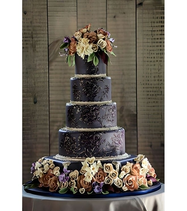 Fall Flowers Wedding Cake, Girl