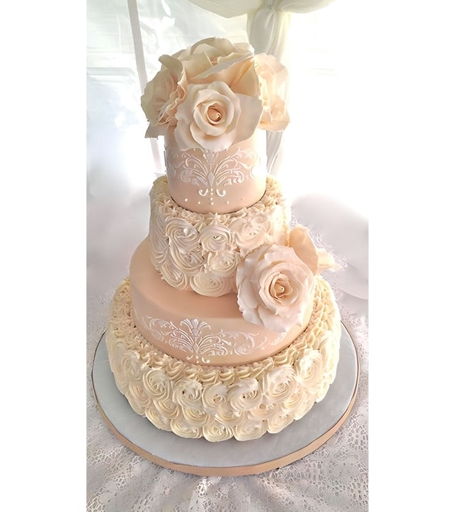 Pink Petals Wedding Cake, Girl