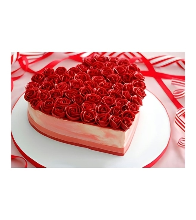 Rose Heart Wedding Cake