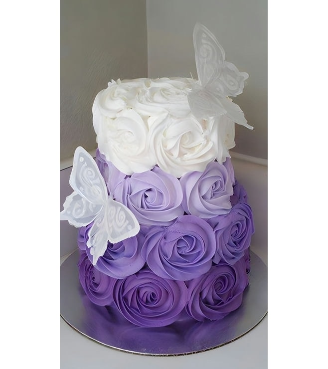 Lavender Fade  Cake, Rose Cakes