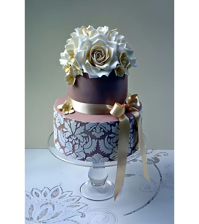 Blue Blossom Wedding Cake