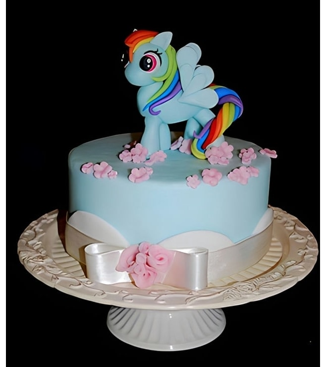 Rainbow Dash Pink Petals Cake, Little Pony Cakes