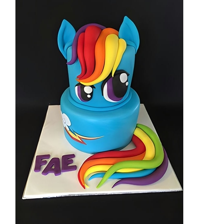 Rainbow Dash Tiered Cake