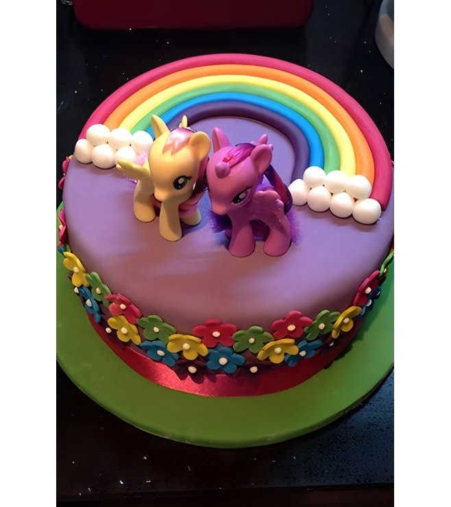 MLP Rainbow Flower Cake, Little Pony Cakes