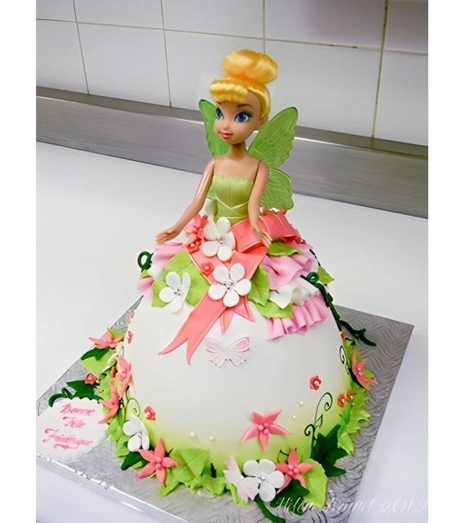 Tinkerbell Floral Dress Cake