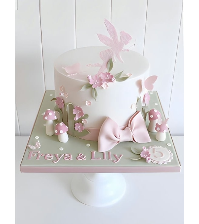 Tinkerbell Pink Silhouette Cake