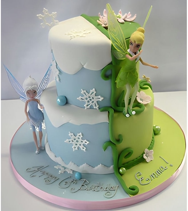 Tinkerbell and Periwinkle Clash Cake