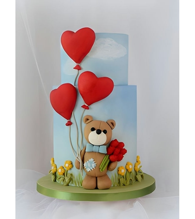 Teddy Bear Heart Cake