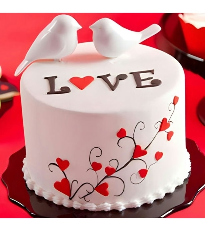 Love Birds Cake, Heart Shaped Cakes