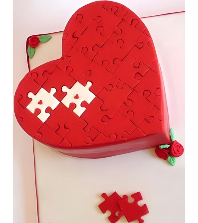 Jigsaw Heart Cake, Thinking of You