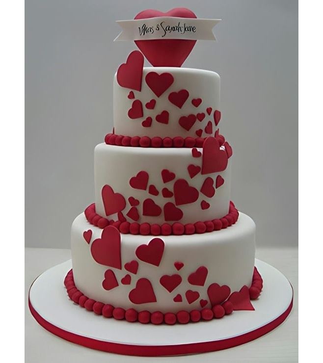 Heart Flow Wedding Cake, Heart Shaped Cakes
