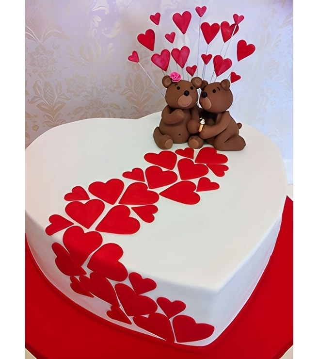 Hearts Led To Love Cake