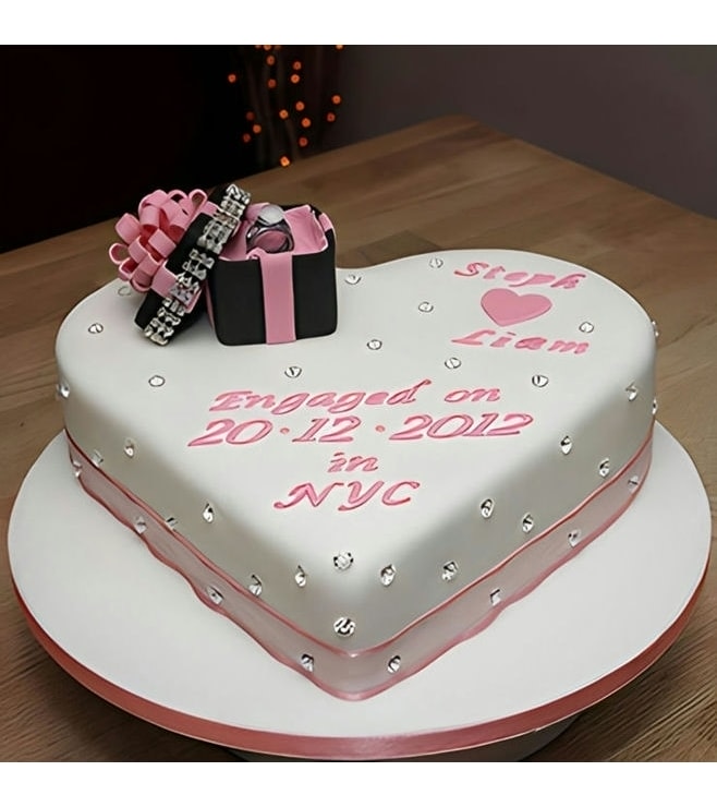 Ring Box Heart Commemoration Cake