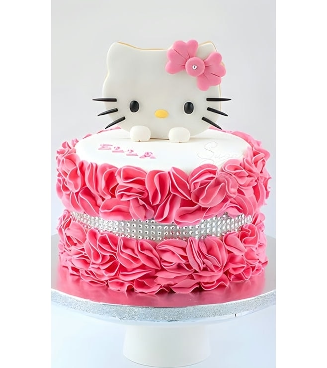 Hello Kitty Pink Petals Cake, Cat Cakes