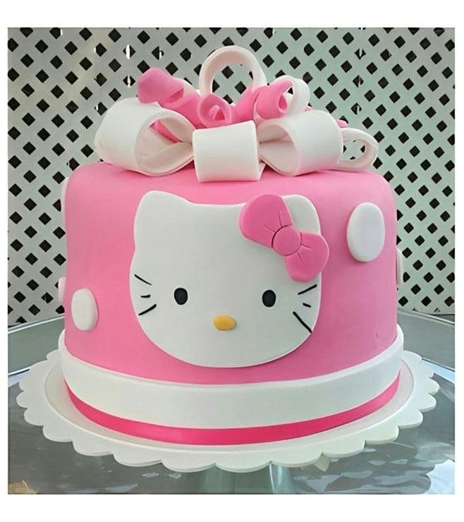 Clean and Simple Hello Kitty Cake, Cat Cakes